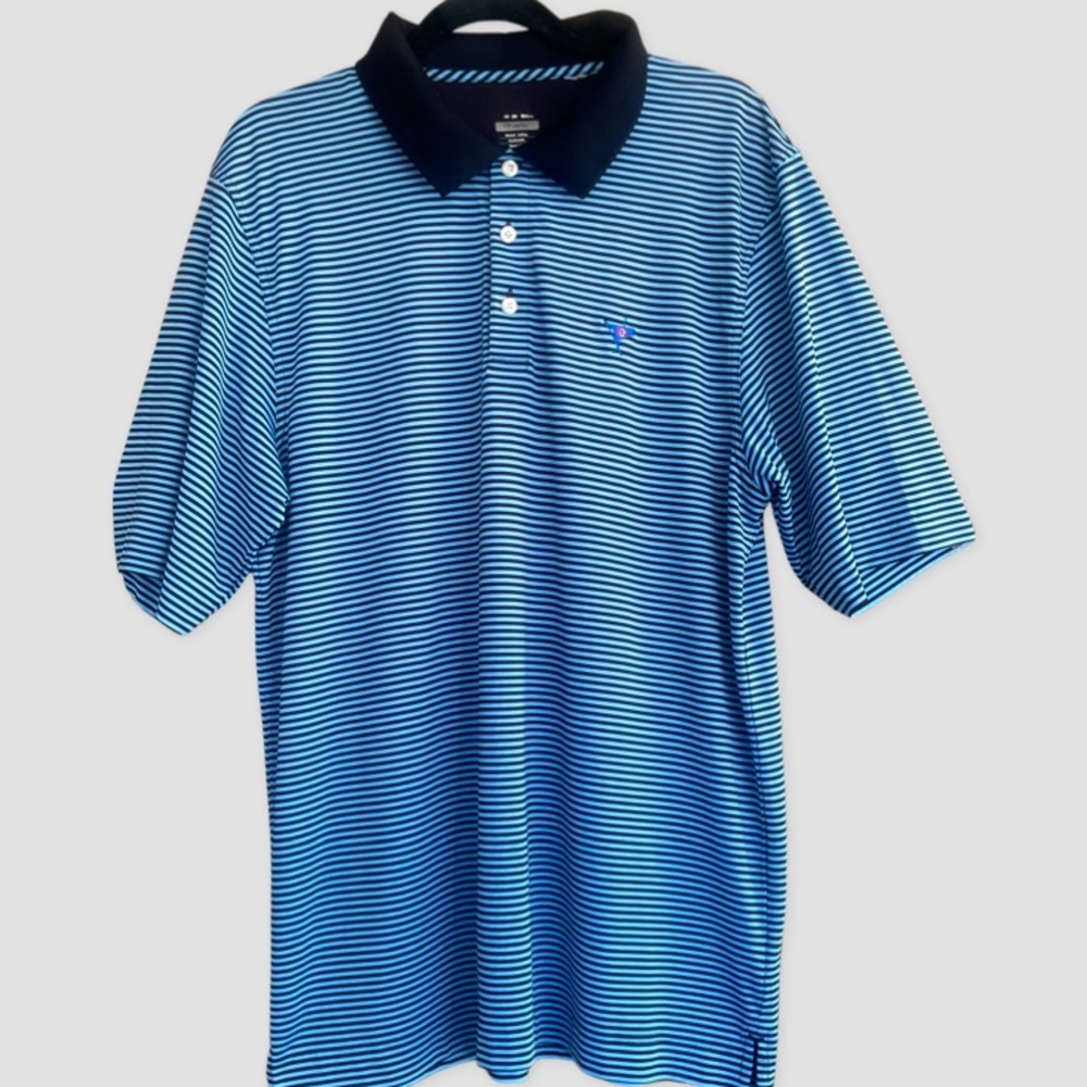CB DryTec Trevor Stripe Polo in Blue and Black Size XL
